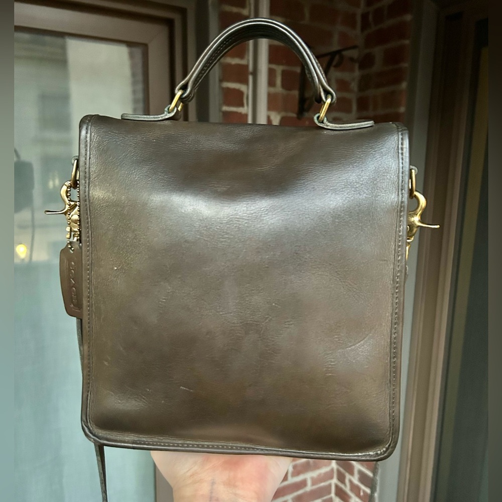 Vintage coach olive station bag style 5130 green leather crossbody retro 90s y2k - Picture 3 of 15